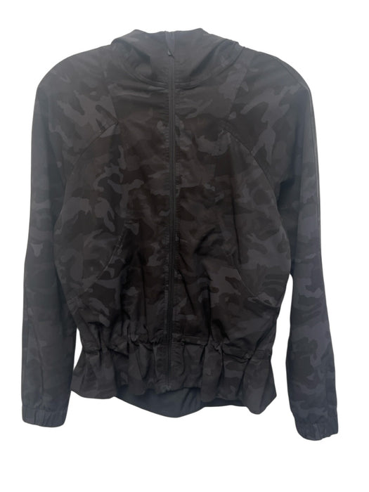 Lululemon Size 2 Gray & Black Long Sleeve Camoflage Hood Rain Jacket Gray & Black / 2