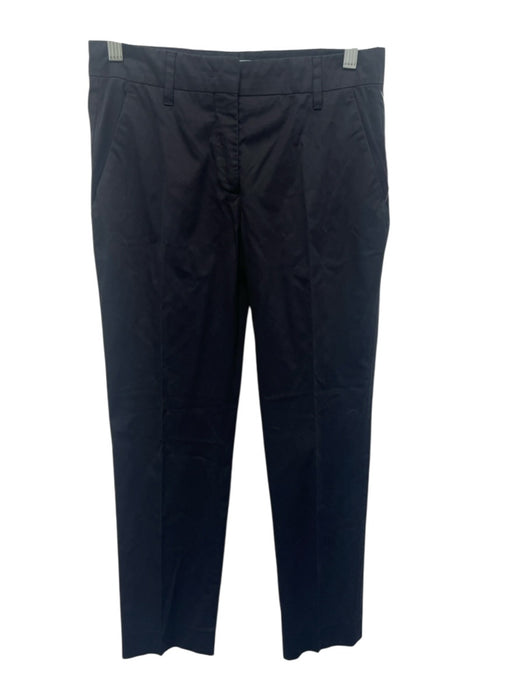 Prada Size 36 Navy Blue Cotton & Elastane Zip Fly Low Rise Slim Leg Pants Navy Blue / 36