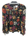 Cinq a Sept Size XXS Black, Orange & Multi Print Polyester Long Sleeve Top Black, Orange & Multi Print / XXS