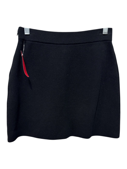 Maje Size XS / 36 Black Cotton Faux Pockets Faux Pearl Button Mini A line Skirt Black / XS / 36