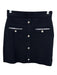 Maje Size XS / 36 Black Cotton Faux Pockets Faux Pearl Button Mini A line Skirt Black / XS / 36