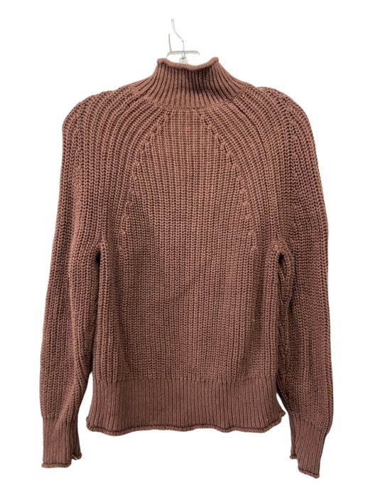 J. Crew Size S Brown Cotton Cable Knit Mock Neck Long Sleeve Sweater Brown / S