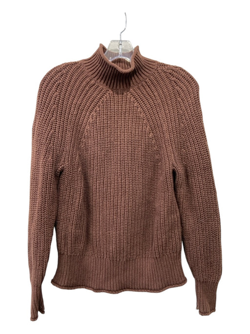 J. Crew Size S Brown Cotton Cable Knit Mock Neck Long Sleeve Sweater Brown / S