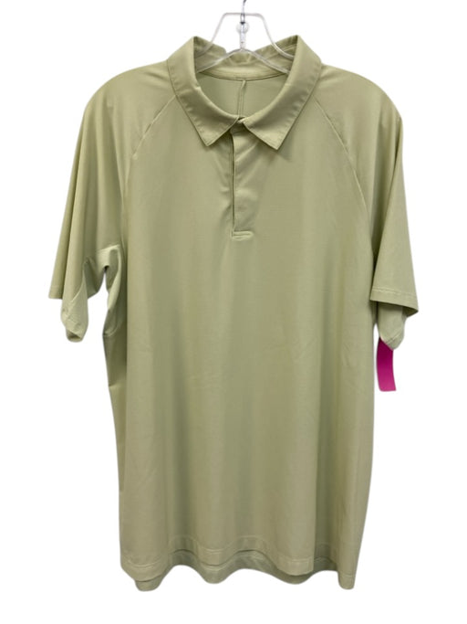 Lululemon Size Est L Yellow Synthetic Solid Athletic Polo Men's Short Sleeve Yellow / Est L