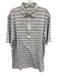 Criquet Size L White & Red Cotton Striped Polo Men's Short Sleeve White & Red / L