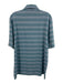 Criquet Size L Blue & White Cotton Striped Polo Men's Short Sleeve Blue & White / L