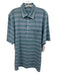 Criquet Size L Blue & White Cotton Striped Polo Men's Short Sleeve Blue & White / L