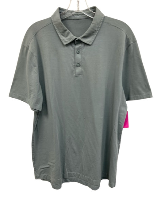 Lululemon Size L Blue Synthetic Solid Polo Athleisure Men's Short Sleeve Blue / L