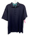Greyson Size Est L Blue Synthetic Solid Polo Athleisure Men's Short Sleeve Blue / Est L