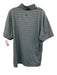 Lululemon Size Est L Blue & White Synthetic Striped Polo Athleisure Short Sleeve Blue & White / Est L