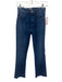 Mother Size 26 Dark Wash Cotton Blend Zip & Button Whiskering Raw Hem Jeans Dark Wash / 26