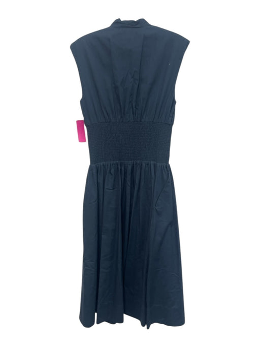 By Anthropologie Size S Navy Cotton Blend Sleeveless Zip Front V Neck Dress Navy / S