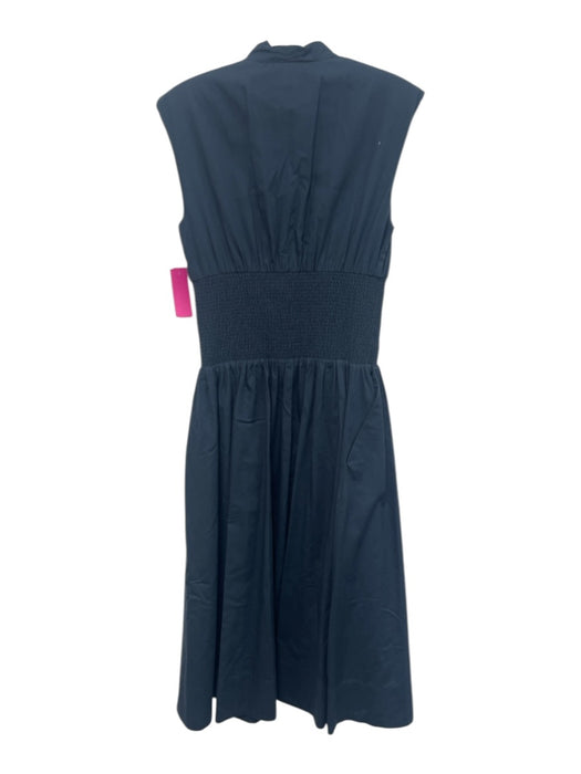 By Anthropologie Size S Navy Cotton Blend Sleeveless Zip Front V Neck Dress Navy / S