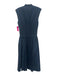 By Anthropologie Size S Navy Cotton Blend Sleeveless Zip Front V Neck Dress Navy / S