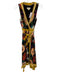 Maeve Size 6 Black, Yellow & Multi Viscose Floral Tie Waist Midi V Neck Dress Black, Yellow & Multi / 6