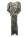 Grade & Gather Size S White & Black Polyester V Neck Printed Sleeveless Dress White & Black / S