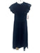J. McLaughlin Size S Navy Cotton Keyhole Back Sleeveless Smocked Waist Dress Navy / S
