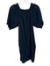 Mersea Size S Navy Rayon Puff Sleeves Knee Length Off Shoulder Dress Navy / S