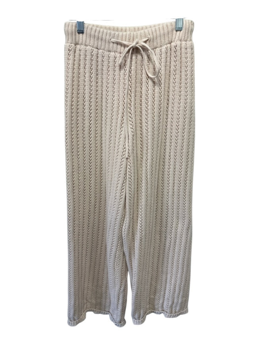 Sabo Skirt Size S Cream Beige Cotton Elastic & Drawstring Waist Knit Pant Set Cream Beige / S