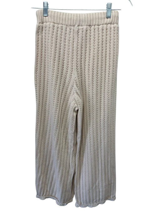 Sabo Skirt Size S Cream Beige Cotton Elastic & Drawstring Waist Knit Pant Set Cream Beige / S