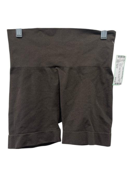 Set Active Size Est S Brown Faded Fabric Tag Elastic Waist Stretch Biker Shorts Brown / Est S