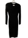 Lovers + Friends Size Small Black Rayon Blend Ribbed Upper Body Con Dress Black / Small