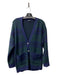 Rails Size Small Green & Navy Wool Blend Button Front V Neck Plaid Sweater Green & Navy / Small