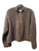 LNA Clothing Size Medium Chocolate Polyester Cotton Faux Fur Quarter Zip Coat Chocolate / Medium