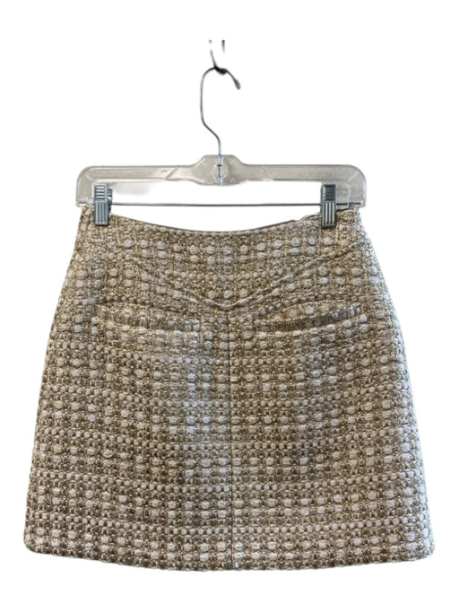 Louis Vuitton Size 36 Gold & Ivory Viscose Blend Wrap Front Tweed Skirt Gold & Ivory / 36