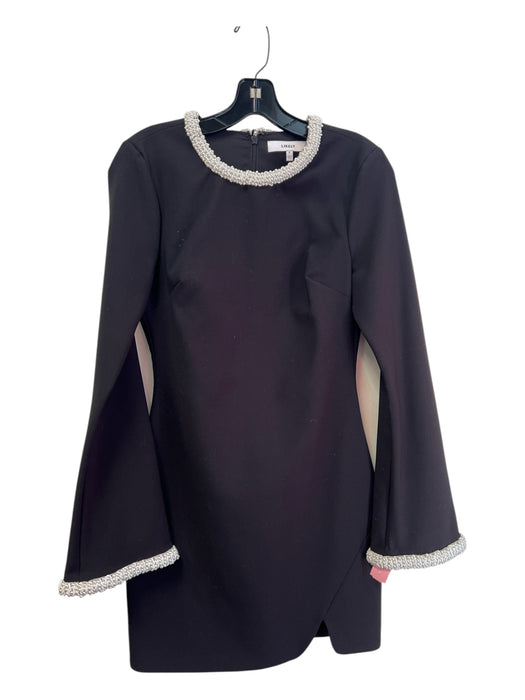 Likely Size 6 Black Polyester Blend Round Neck Faux Pearls Long Sleeve Dress Black / 6