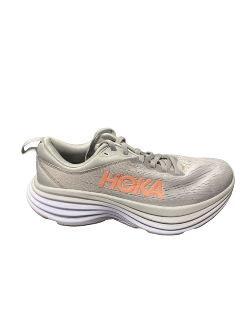 Hoka Shoe Size 7 Gray & White Fabric Perforated lace up Low Top Sneakers Gray & White / 7