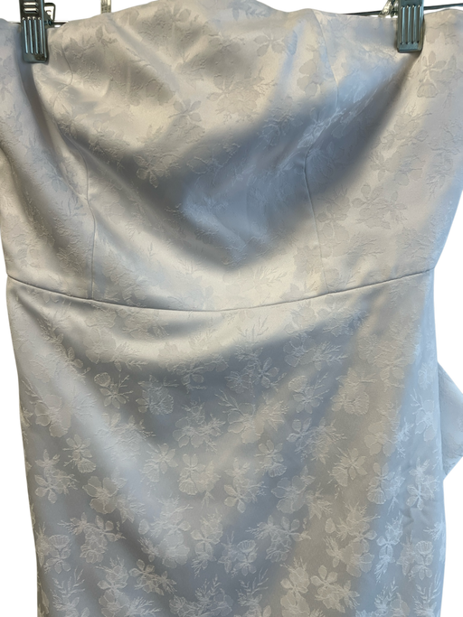 Sachin & Babi Size 4 White Polyester Strapless Floral Detail Back Zip Dress White / 4