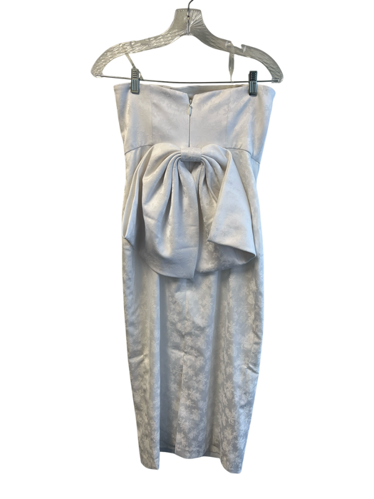 Sachin & Babi Size 4 White Polyester Strapless Floral Detail Back Zip Dress White / 4