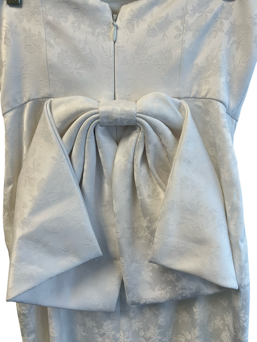 Sachin & Babi Size 4 White Polyester Strapless Floral Detail Back Zip Dress White / 4