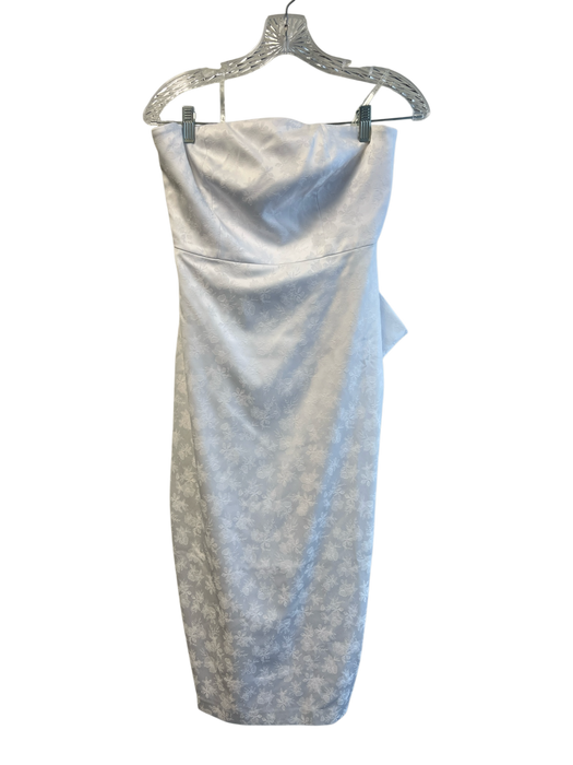 Sachin & Babi Size 4 White Polyester Strapless Floral Detail Back Zip Dress White / 4