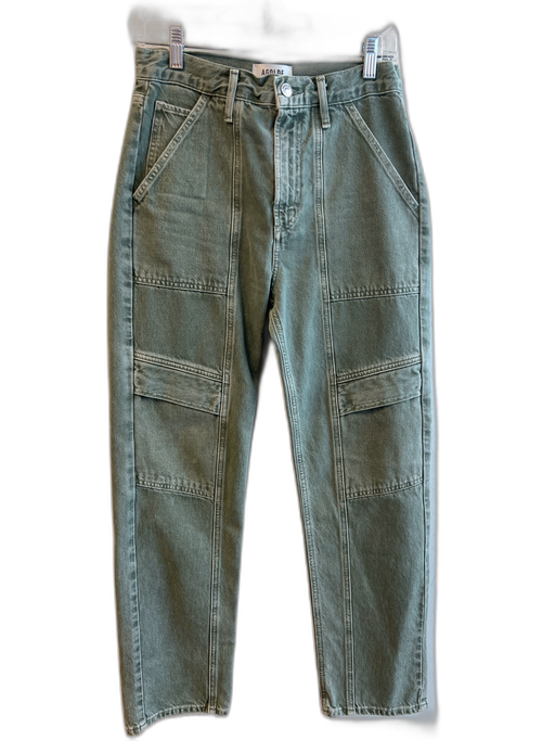 Agolde Size 25 Green 100% Organic Cotton Denim Faded Painters Pockets Jeans Green / 25
