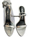 Tom Ford Shoe Size 38.5 Silver Laminated Nappa Leather Silver Tone Accent Shoes Silver / 38.5