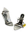 Tom Ford Shoe Size 38.5 Silver Laminated Nappa Leather Silver Tone Accent Shoes Silver / 38.5