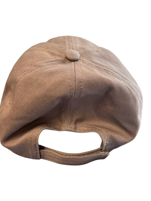 Ganni Brown 100% Organic Cotton Khaki Logo Velcro closure Baseball Hat Brown / One Size