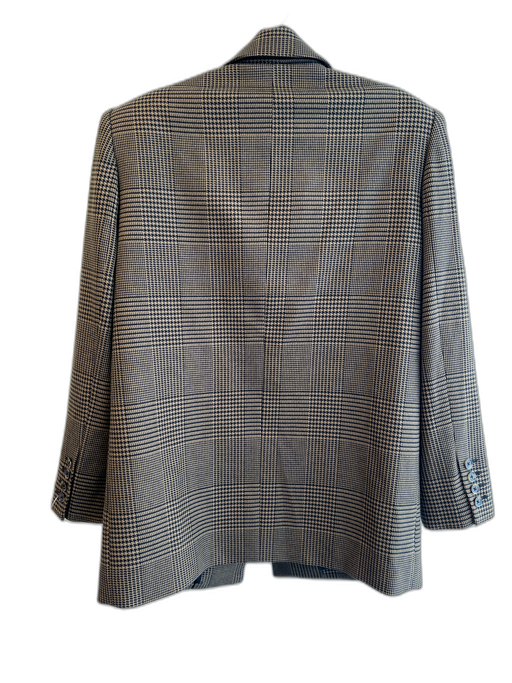 Alice & Olivia Size 4 Brown & Black Polyester Long Sleeve Plaid Lapel Jacket Brown & Black / 4