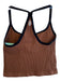 Free People Movement Size M/L Brown Nylon Blend Ribbed Knit V Neck Racerback Top Brown / M/L