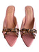 Butrich Shoe Size 38 Pink Leather Pointed Peep Toe Bow Detail Kitten Heel Shoes Pink / 38