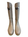 Hermes Shoe Size 38 Warm Gray Leather Silver Hardware Knee High Almond Toe Boots Warm Gray / 38