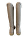 Hermes Shoe Size 38 Warm Gray Leather Silver Hardware Knee High Almond Toe Boots Warm Gray / 38