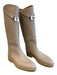 Hermes Shoe Size 38 Warm Gray Leather Silver Hardware Knee High Almond Toe Boots Warm Gray / 38