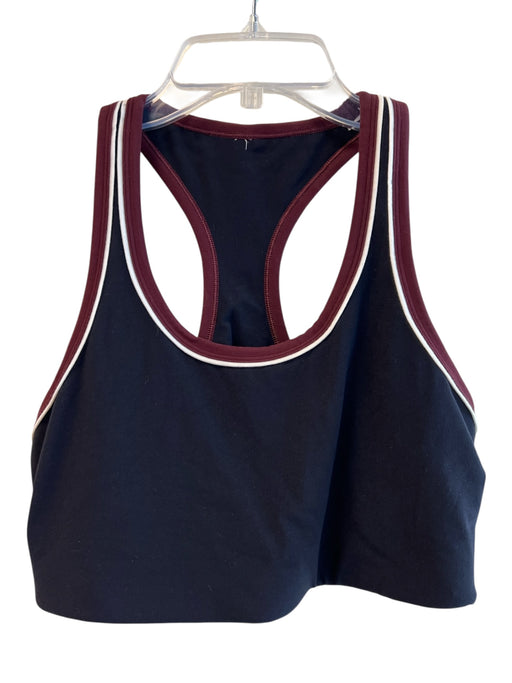 S59 Size L Navy Blue No Fabric Tag Elastic Waistband Racerback Sports Bra Top Navy Blue / L