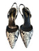 Saint Laurent Shoe Size 38 White & Black Leather Pointed Toe Animal Print Shoes White & Black / 38
