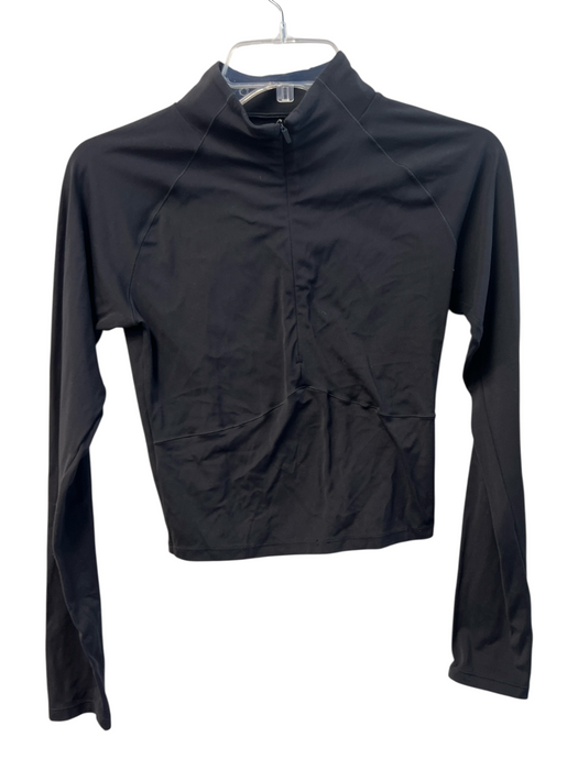 Varley Size M Black Polyamide Blend High Neck Half Zip Long Sleeve Cropped Top Black / M