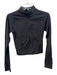 Varley Size M Black Polyamide Blend High Neck Half Zip Long Sleeve Cropped Top Black / M