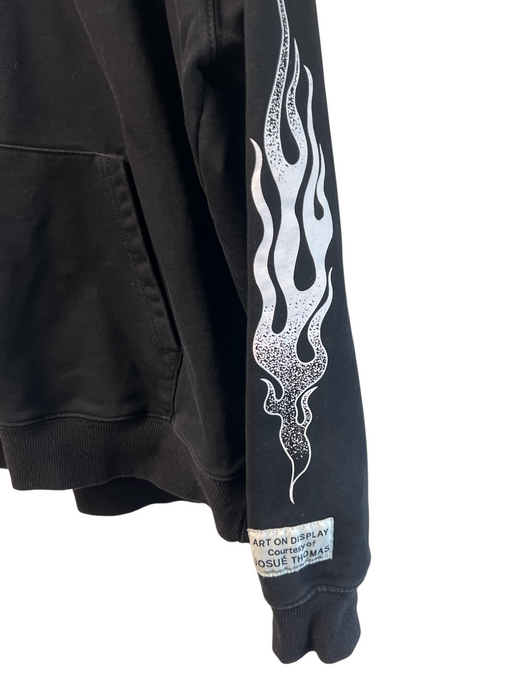 Gallery Dept. Size Est M Black Polyester Long Sleeve Hoodie Logo Sweatshirt Black / Est M